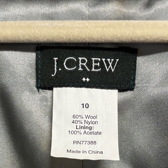 J. Crew Factory Black and White Wool Blend Pea Coat - Picture 2 of 11